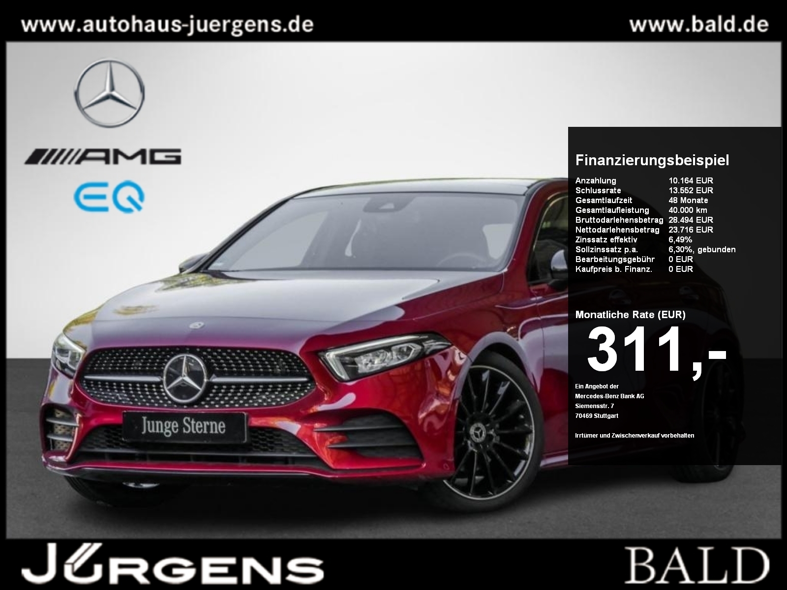 MERCEDES-BENZ A 200 AMG-Sport/LED/Cam/Pano/Night/Designo/19' (Bild 1/21)